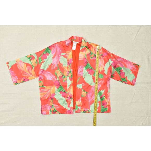 Chico's Women's Tropical Floral Kimono Cardigan Robe Regular Size S/M - Picture 3 of 8